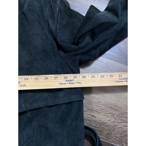 Vintage 80s Danier Black 100% Suede Wrap Jacket Boho Women’s Size XS Made In CA - Picture 7 of 9